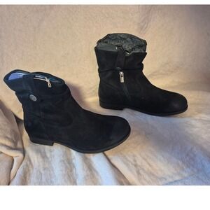 Birkenstock Sarnia Black Suede Leather Ankle Boots Women US 5 UK 3.5 EU 36